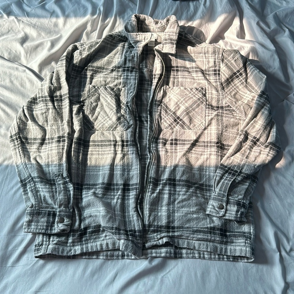 Black and Grey Flannel Jacket